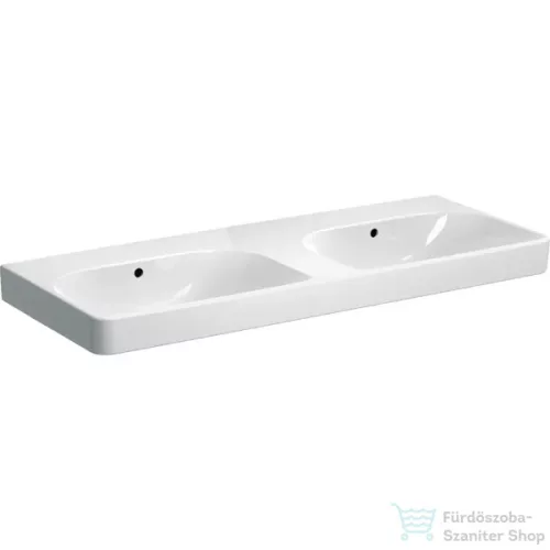 Geberit SMYLE SQUARE 120x48 cm-es két medencés mosdó csaplyuk nélkül,fehér 500.224.01.1