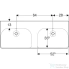 Geberit SMYLE SQUARE 120x48 cm-es két medencés mosdó csaplyuk nélkül,fehér 500.224.01.1