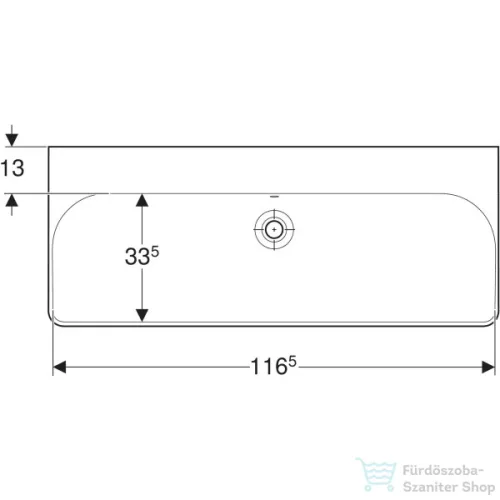 Geberit SMYLE SQUARE 120x48 cm-es mosdó csaplyuk nélkül,fehér 500.225.01.1