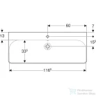 Geberit SMYLE SQUARE 120x48 cm-es mosdó 1 csaplyukkal,fehér 500.226.01.1