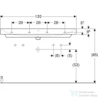 Geberit SMYLE SQUARE 120x48 cm-es mosdó 1 csaplyukkal,fehér 500.226.01.1