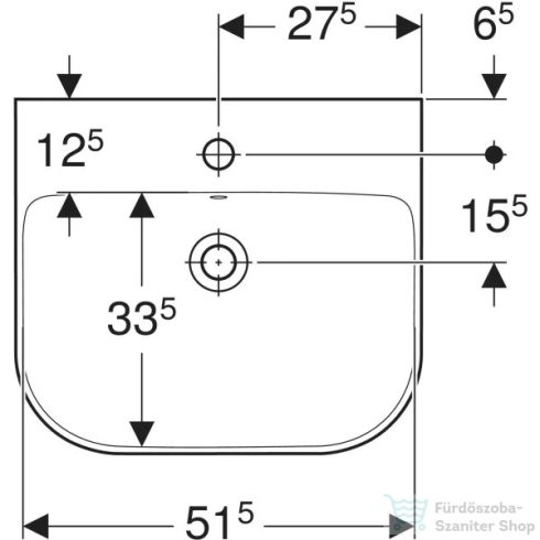 Geberit SMYLE 55x48 cm-es mosdó,fehér 500.227.01.1