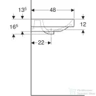 Geberit SMYLE SQUARE 60x48 cm-es mosdó 1 csaplyukkal,fehér 500.229.01.1