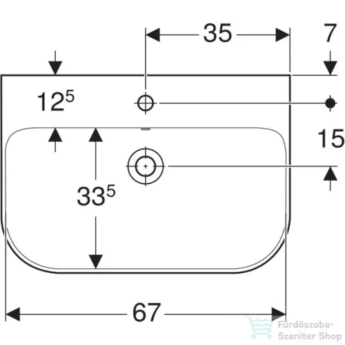 Geberit SMYLE 70x48 cm-es mosdó,fehér 500.248.01.1