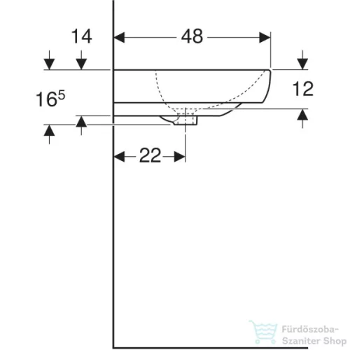 Geberit SMYLE 70x48 cm-es mosdó,fehér 500.248.01.1
