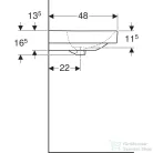 Geberit SMYLE SQUARE 75x48 cm-es mosdó 1 csaplyukkal,fehér 500.249.01.1