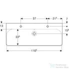 Geberit SMYLE SQUARE 120x48 cm-es mosdó 2 csaplyukkal,fehér 500.253.01.1