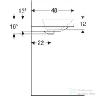 Geberit SMYLE SQUARE 120x48 cm-es mosdó 2 csaplyukkal,fehér 500.253.01.1