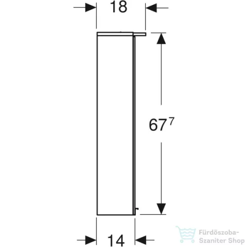Geberit OPTION BASIC 50x67,7 cm-es 2 ajtós tükrös szekrény LED világítással,matt fehér 500.257.00.1