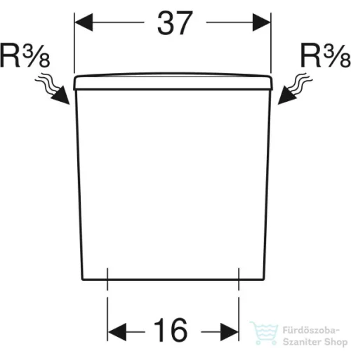 Geberit Selnova SQUARE wc tartály oldalsó bekötéssel,fehér 500.267.01.1