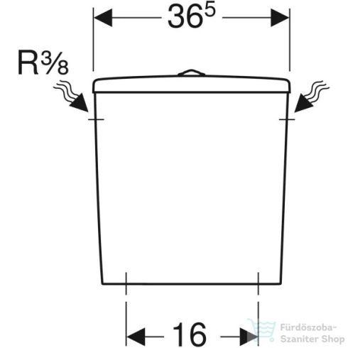 Geberit Selnova wc tartály oldalsó bekötéssel,fehér 500.269.01.1