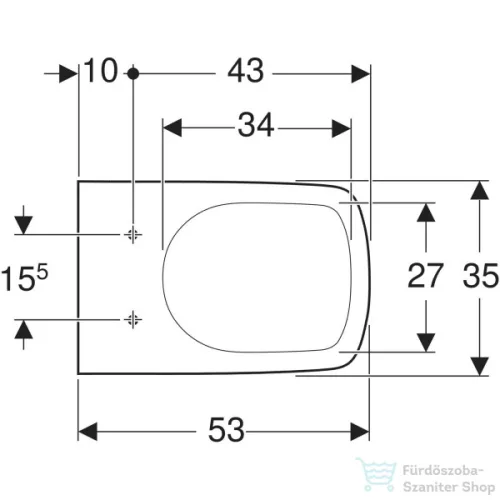 Geberit SELNOVA SQUARE mélyöblítésű fali wc,fehér 500.270.01.5