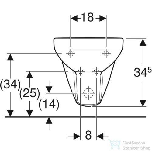 Geberit SELNOVA SQUARE fali bidé,fehér 500.271.01.5