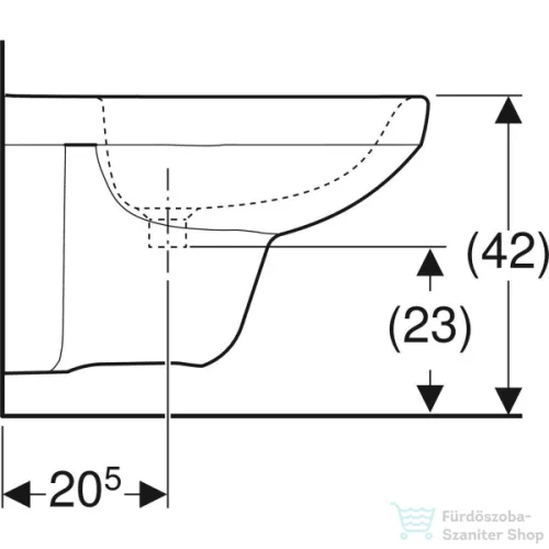 Geberit SELNOVA SQUARE fali bidé,fehér 500.271.01.5