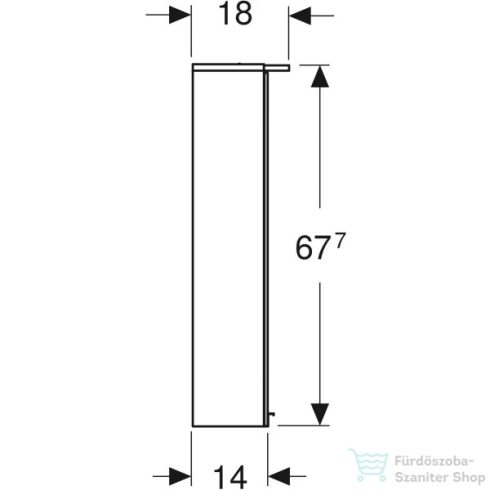 Geberit OPTION BASIC 60x67,7 cm-es 2 ajtós tükrös szekrény LED világítással,matt fehér 500.273.00.1