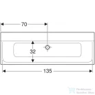Geberit Xeno² 140x48 cm-es bútorra ültethető mosdó csaplyuk nélkül,matt fehér 500.276.00.1