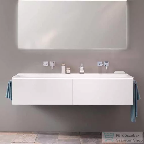Geberit Xeno² 140x48 cm-es bútorra ültethető mosdó csaplyuk nélkül,matt fehér 500.276.00.1