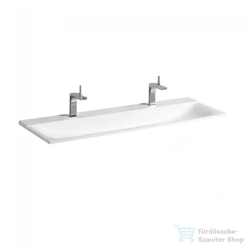 Geberit Xeno² 140x48 cm-es bútorra ültethető mosdó 2 csaplyukkal,matt fehér 500.277.00.1