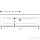 Geberit Xeno² 160x48 cm-es bútorra ültethető mosdó csaplyuk nélkül,matt fehér 500.278.00.1