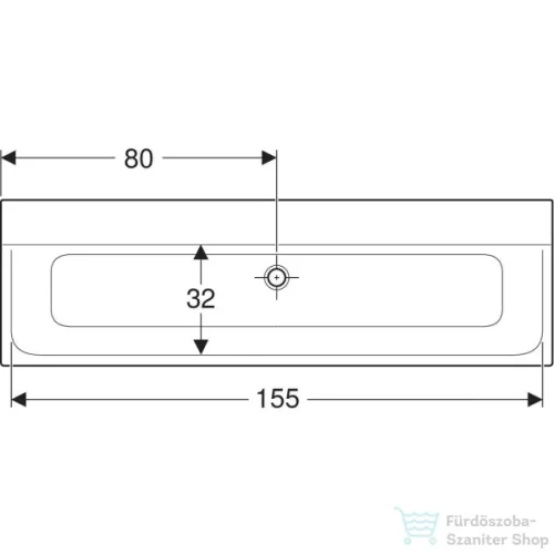 Geberit Xeno² 160x48 cm-es bútorra ültethető mosdó csaplyuk nélkül,matt fehér 500.278.00.1