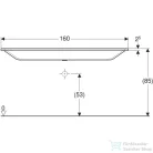 Geberit Xeno² 160x48 cm-es bútorra ültethető mosdó csaplyuk nélkül,matt fehér 500.278.00.1