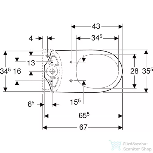 Geberit SELNOVA alsó kifolyású,mélyöblítéses monoblokkos wc,fehér 500.281.01.7