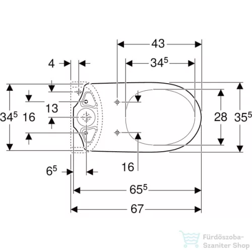 Geberit SELNOVA hátsó kifolyású,mélyöblítéses monoblokkos wc,fehér 500.282.01.5