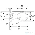 Geberit SELNOVA perem nélküli,hátsó kifolyású,mélyöblítéses monoblokkos wc,fehér 500.283.01.5