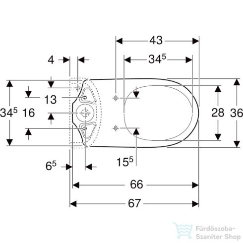 Geberit SELNOVA COMFORT magasított,alsó kifolyású,mélyöblítéses monoblokkos wc,fehér 500.284.01.5
