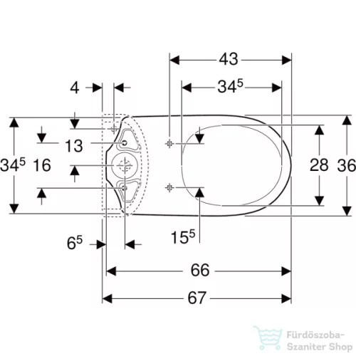 Geberit SELNOVA COMFORT magasított,alsó kifolyású,mélyöblítéses monoblokkos wc,fehér 500.284.01.5