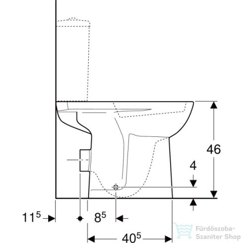 Geberit SELNOVA COMFORT magasított,alsó kifolyású,mélyöblítéses monoblokkos wc,fehér 500.284.01.5