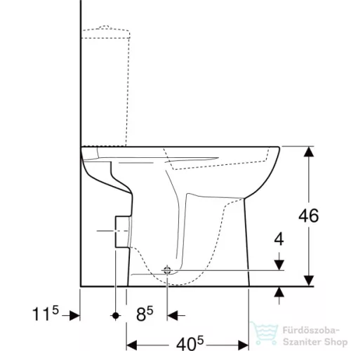 Geberit SELNOVA COMFORT magasított,alsó kifolyású,mélyöblítéses monoblokkos wc,fehér 500.284.01.5