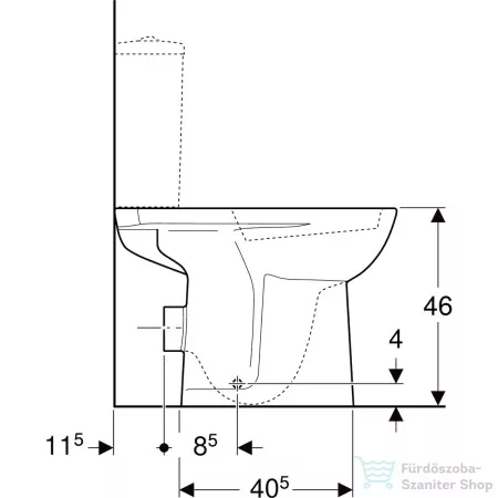 Geberit SELNOVA COMFORT magasított,alsó kifolyású,mélyöblítéses monoblokkos wc,fehér 500.284.01.5
