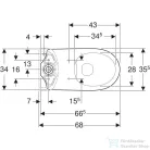 Geberit SELNOVA perem nélküli,hátsó kifolyású,mélyöblítéses monoblokkos wc,fehér 500.285.01.7