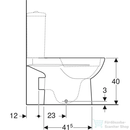 Geberit SELNOVA perem nélküli,hátsó kifolyású,mélyöblítéses monoblokkos wc,fehér 500.285.01.7