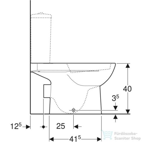Geberit SELNOVA hátsó kifolyású,mélyöblítéses monoblokkos wc,fehér 500.287.01.7