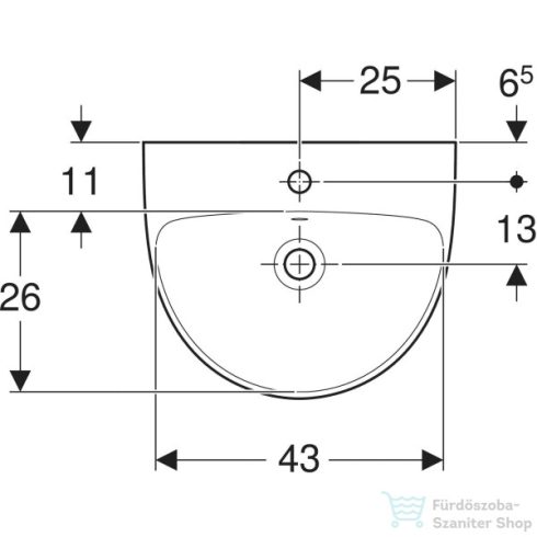 Geberit SELNOVA 50x41 cm-es mosdó,fehér 500.295.01.7