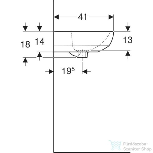 Geberit SELNOVA 50x41 cm-es mosdó,fehér 500.295.01.7
