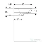 Geberit SELNOVA SQUARE 60x46 cm-es mosdó 1 csaplyukkal,fehér 500.300.01.7