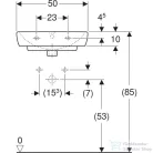 Geberit SELNOVA SQUARE 50x42 cm-es mosdó csaplyuk nélkül,fehér 500.301.01.7
