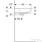 Geberit SELNOVA SQUARE 50x42 cm-es mosdó csaplyuk nélkül,fehér 500.301.01.7