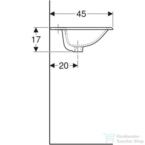 Geberit SELNOVA SQUARE 60x45 cm-es beépíthető mosdó,fehér 500.307.01.7