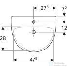 Geberit Selnova 55x44 cm-es félig beépíthető mosdó,fehér 500.311.01.7