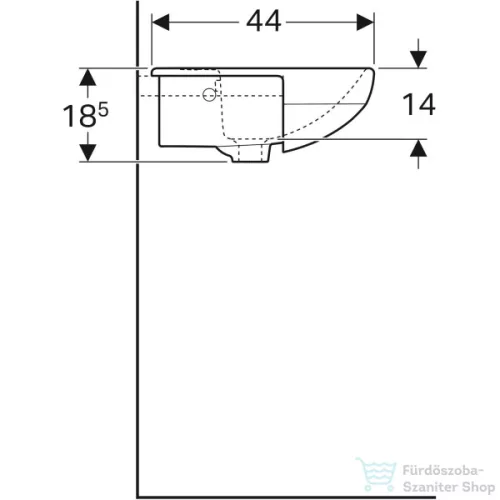 Geberit Selnova 55x44 cm-es félig beépíthető mosdó,fehér 500.311.01.7
