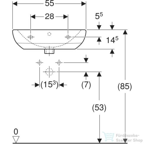 Geberit SELNOVA 55x44 cm-es mosdó 1 csaplyukkal,fehér 500.315.01.7