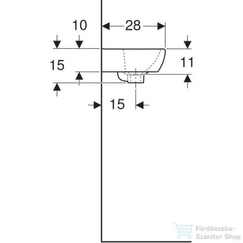Geberit SELNOVA SQUARE 36x28 cm-es mosdó,fehér 500.316.01.7