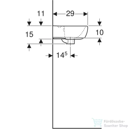 Geberit SELNOVA 36x29 cm-es mosdó,fehér 500.320.01.7