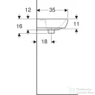 Geberit SELNOVA SQUARE 45x35 cm-es mosdó 1 csaplyukkal,fehér 500.322.01.7