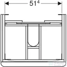 Geberit SMYLE SQUARE 58,4x47x61,7 cm-es 2 fiókos alsószekrény 500.229.01.1 mosdóhoz,fényes fehér 500.352.00.1