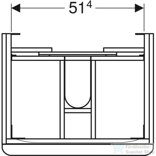 Geberit SMYLE SQUARE 58,4x47x61,7 cm-es 2 fiókos alsószekrény 500.229.01.1 mosdóhoz,fényes fehér 500.352.00.1